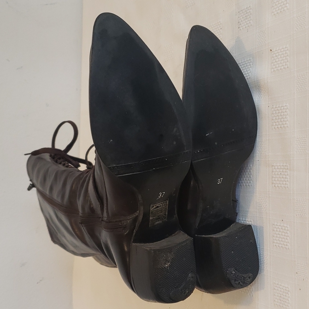 San Marina Paris Lace Up Boots, Brown Leather, Size 6.5 - Picture 10 of 13
